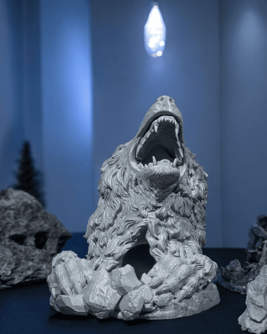 Frostfang Dire Wolf — 3D Printed Dice Tower