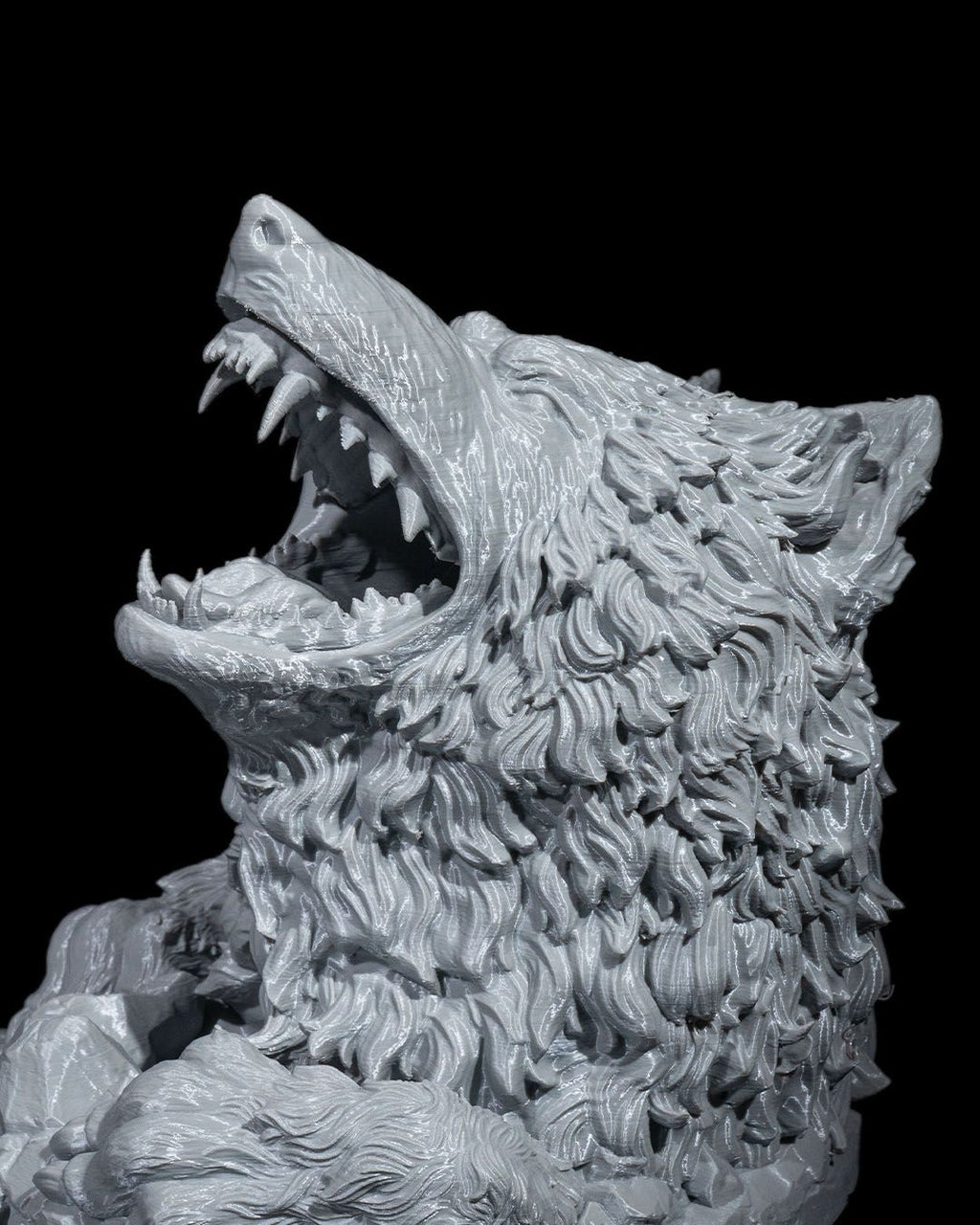 Frostfang Dire Wolf — 3D Printed Dice Tower